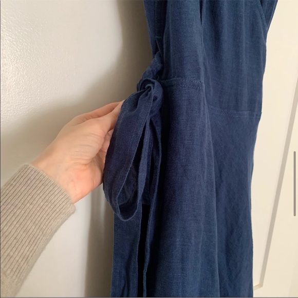 New Ralph Lauren Maxi Linen Navy Long Dress - Picture 9 of 16